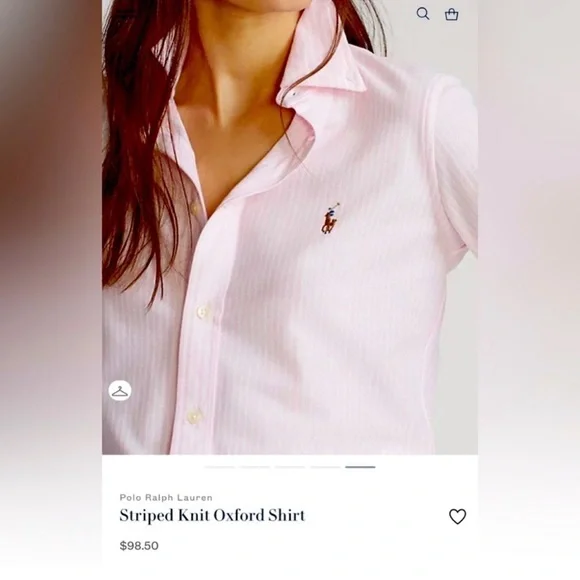 NWOT Polo Ralph Lauren Striped Knit Oxford Shirt - Picture 3 of 5